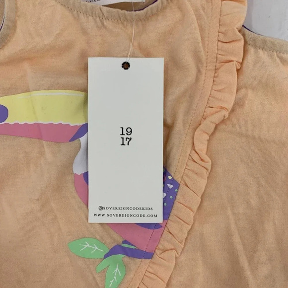 Sovereign Code Girl's Twyla Toucan-Print Ruffle Tank‎ Top Size 2T NWT - Picture 6 of 9